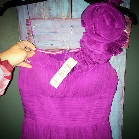 CACHE Plum Solid Chiffon Prom Dress! NWT!!!! - Picture 2 of 6